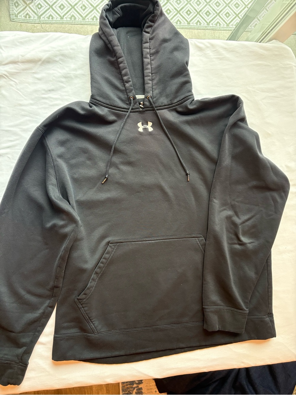 Under Armour Men’s Black Crewneck Hoodie with White Logo